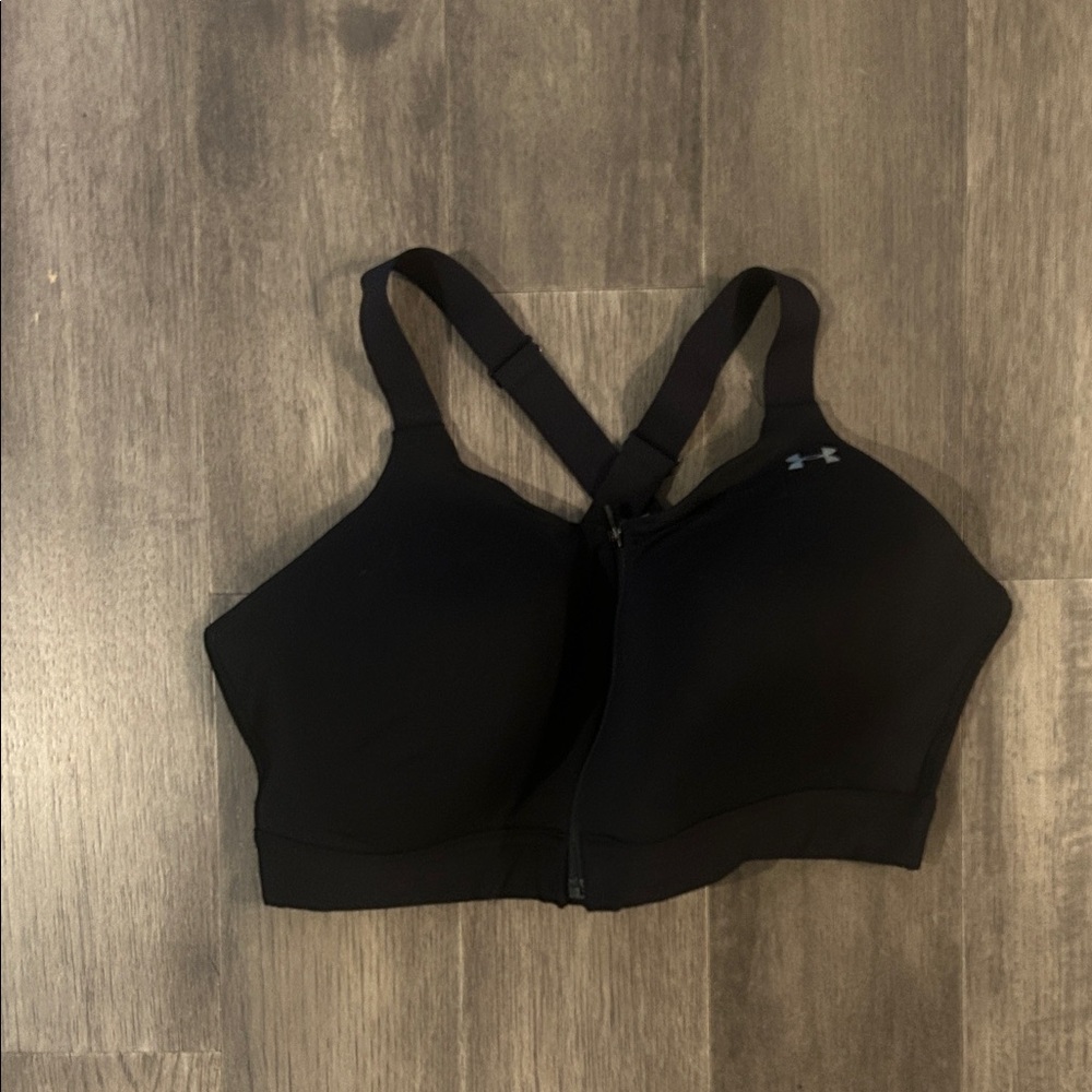 Under Armour Black Zip-Front Sports Bra